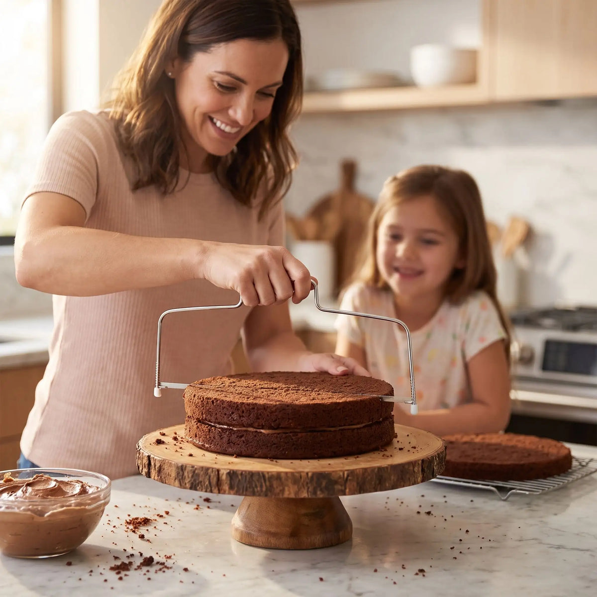 Trancheuse à gâteau en acier inoxydable réglable | Précisia